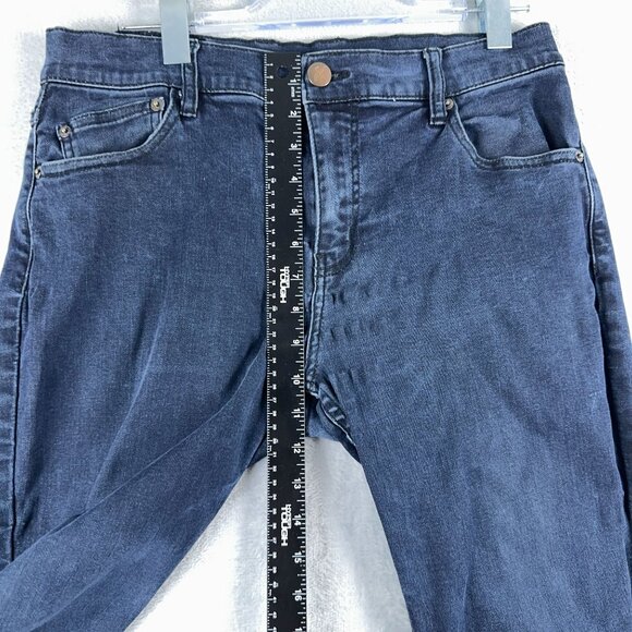 Mugsy Straight Leg Jeans Dark Wash Denim Stretch Mid Rise Men's Blue Size W31 - Picture 10 of 13